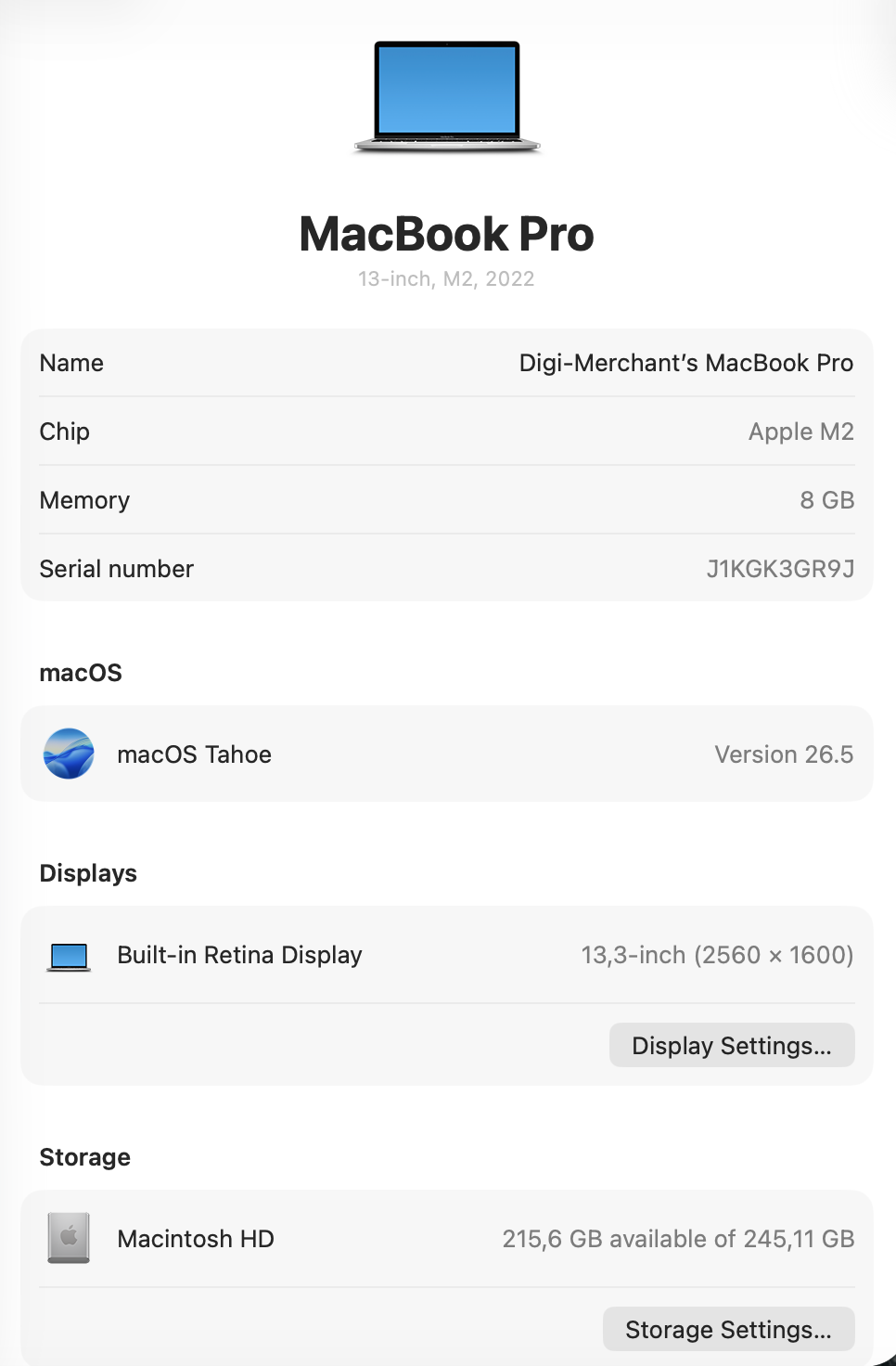 MacBook Pro 13-inch | M2 Chip | 256GB - Silver (Pre-owned | A-Grade)