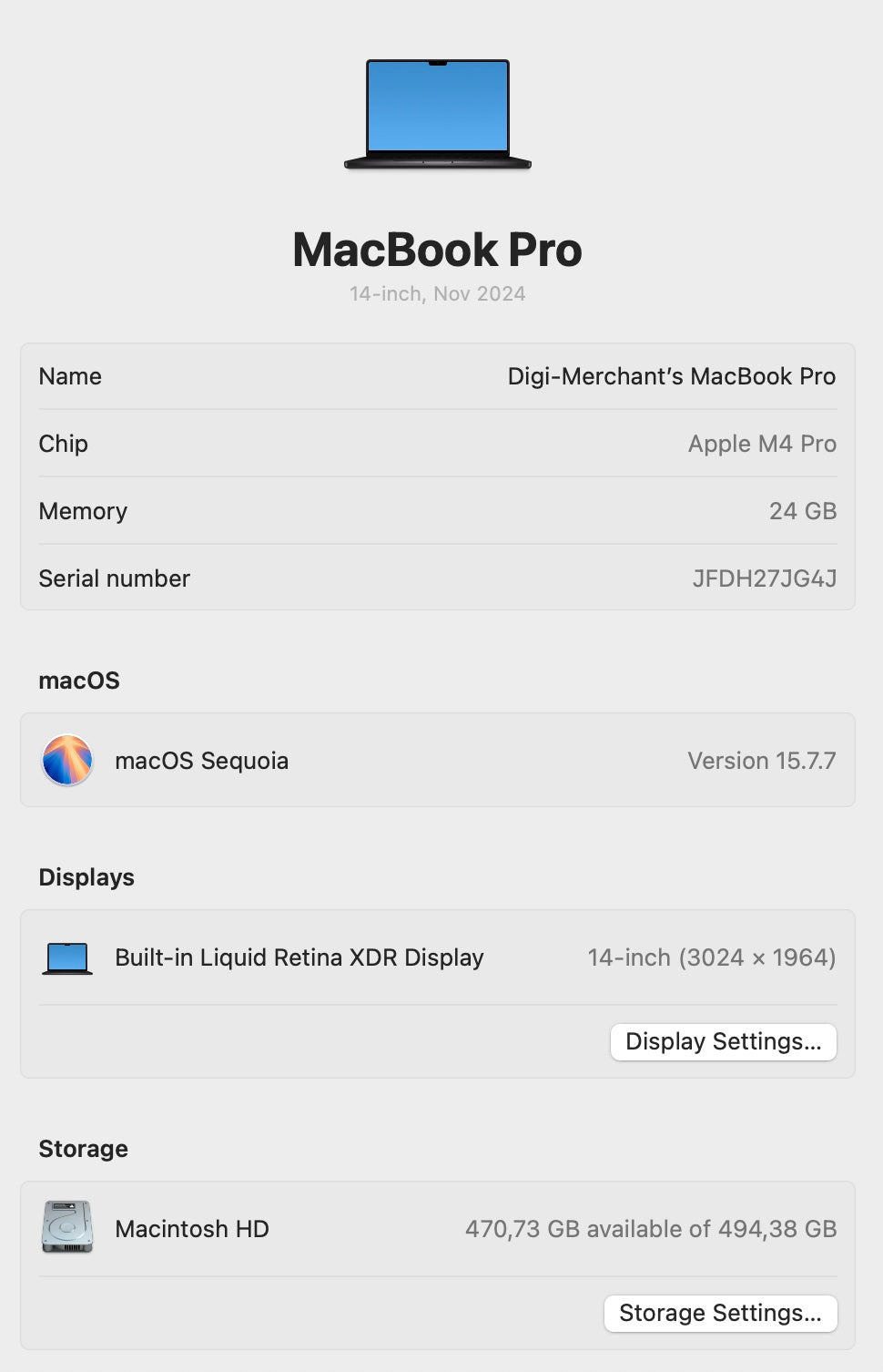 MacBook Pro 14-inch With M4 Pro Chip 512GB | 24GB - Space Black (Pre-owned | A-Grade Pristine)
