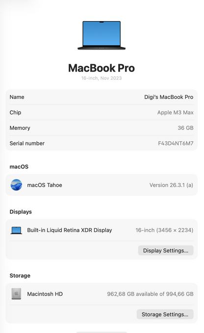 Apple MacBook Pro 16-inch With M3 Max Chip | 1TB | 36GB - Space Black (Pre-owned | B-Grade)