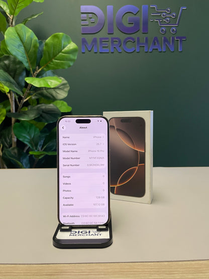 Apple iPhone 16 Pro 128GB - Desert Titanium (Pre-owned | Pristine)